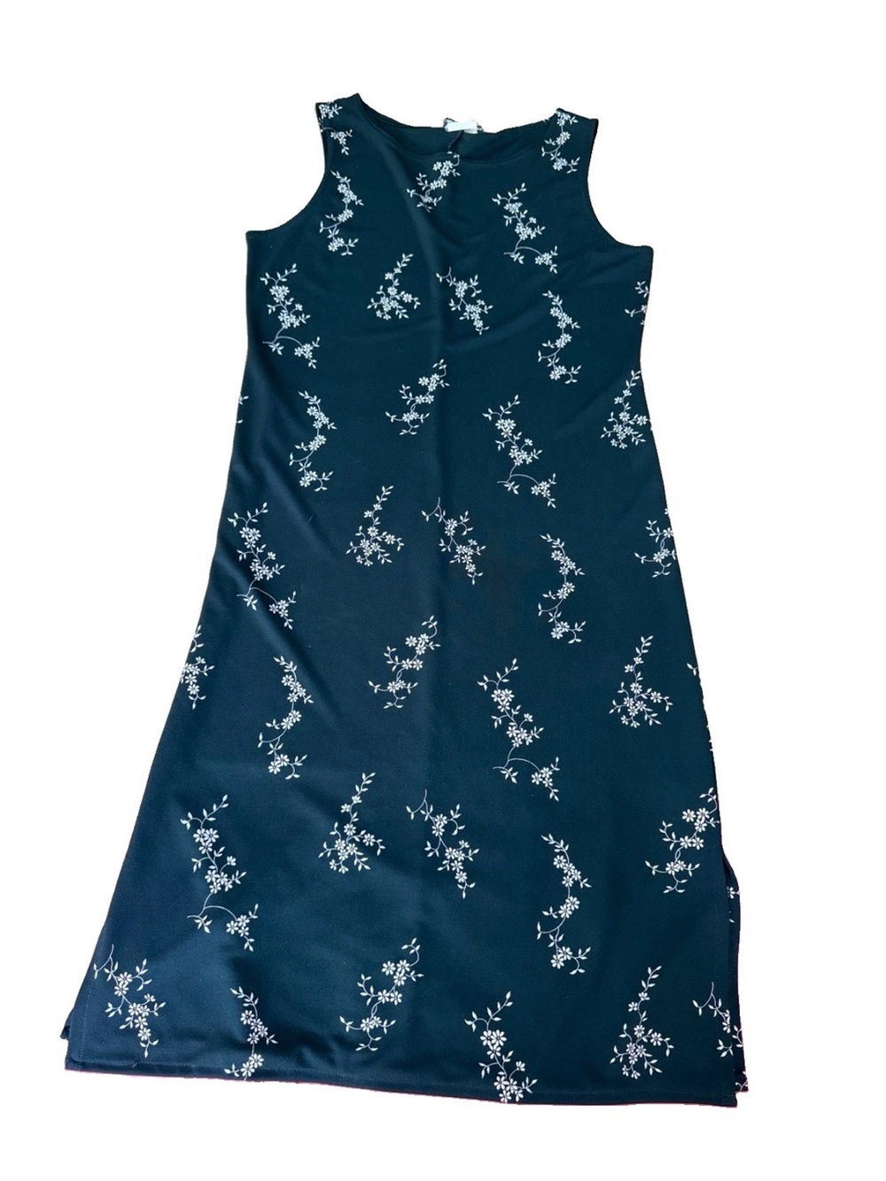 VTG 90s Y2K G.A.S. (Great American Sportswear Co.) Black Floral Sleeveless Dress